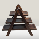 Modern 3-Tier Wooden Kitchen Storage Rack | Multipurpose Countertop Organizer Shelf for Utensils, Mugs, Jars | Durable Brown Solid Wood Rack for Home, Café, Dining & Display