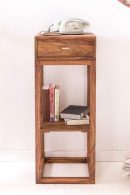 Premium Solid Wood Bedside Table for Bedroom & Living Room – Brown Color | Wooden Nightstand with Drawer & Shelf | Elegant & Minimalist Design | Storage Side Table – Durable Wood Build