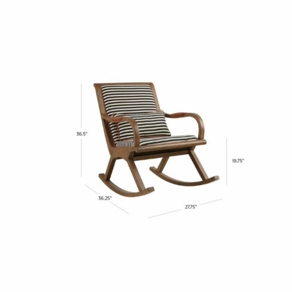 Premium Wooden Rocking Chair with Multicolour Cushions – Handcrafted Brown Finish, Solid Wood Frame, Comfortable Seating for Living Room, Balcony, or Office – Classic & Durable Home Furniture - Image 2
