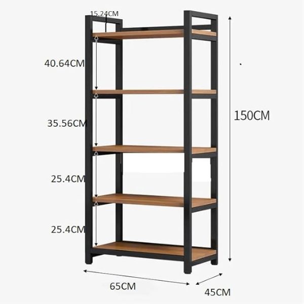 Modern Oven Stand for Kitchen – Multi-Tier Storage Shelf | Wooden Iron Microwave Rack | Black & Brown Heavy Duty Utility Organizer | Space Saving Kitchen Storage Solution - Image 3