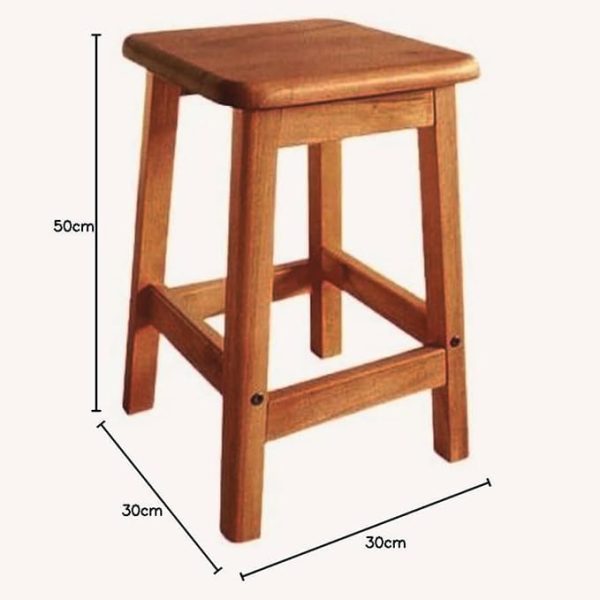 Wooden Stool for Sitting | Brown Color | Premium Teak Finish | Durable Multipurpose Wooden Chair | Compact Design | Modern Wooden Stool for Living Room, Kitchen & Home Déco - Image 5