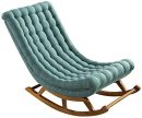 Modern Seafoam Green Rocking Chair – Tufted Cushion, Solid Wood Base, Ergonomic Comfort, Lounge & Nursery Use