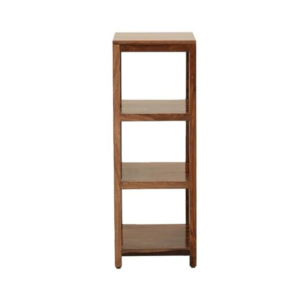 Solid Wood 3-Tier Bookcase Shelf – Natural Finish, Rustic Storage Organizer for Living Room, Office, Bedroom – Handmade Wooden Bookshelf, Open Slat Design, Compact 92cm Tall Furniture - Image 5