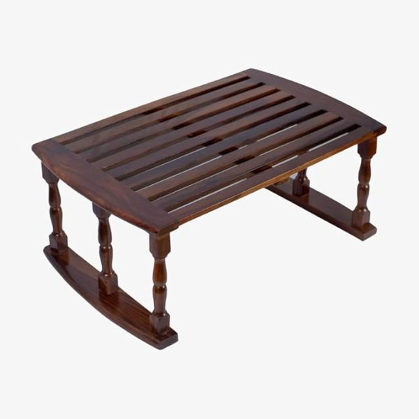 Premium Wooden Rocking Footrest – Solid Sheesham Wood Slatted Design, Brown Finish – Ergonomic Comfort for Office, Living Room & Study – Durable Handcrafted Rocker for Foot Relaxation - Image 5