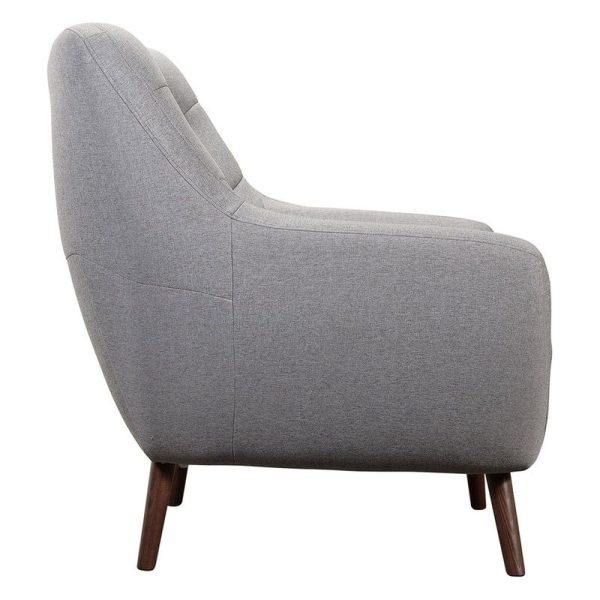 Modern Gray Living Room Sofa Chair | Mid-Century Wooden Frame | Comfy Cushioned Lounge Chair | Upholstered Accent Armchair | Stylish Furniture for Home & Office | Durable & Elegant Design - Image 3