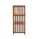 Solid Wood 3-Tier Bookcase Shelf – Natural Finish, Rustic Storage Organizer for Living Room, Office, Bedroom – Handmade Wooden Bookshelf, Open Slat Design, Compact 92cm Tall Furniture