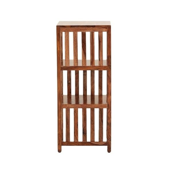 Solid Wood 3-Tier Bookcase Shelf – Natural Finish, Rustic Storage Organizer for Living Room, Office, Bedroom – Handmade Wooden Bookshelf, Open Slat Design, Compact 92cm Tall Furniture - Image 6