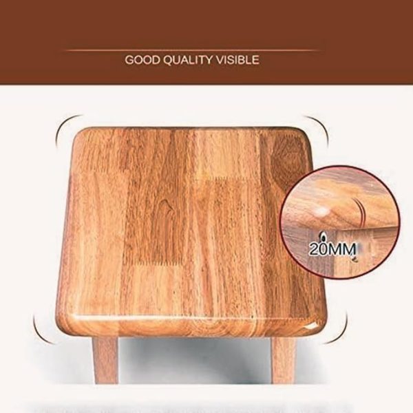 Wooden Stool for Sitting | Brown Color | Premium Teak Finish | Durable Multipurpose Wooden Chair | Compact Design | Modern Wooden Stool for Living Room, Kitchen & Home Déco - Image 2