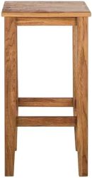 Natural Wooden Barstool | Rustic Backless Solid Wood Stool | Kitchen Counter Dining Stool | Natural Oak Finish | Durable, Compact & Stylish | Farmhouse Bar Chair | Indoor Use