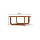 Premium Round Wooden Coffee Table for Living Room | Modern Designer Centre Table | Handcrafted Solid Wood Brown Coffee Table with Stylish Legs | Elegant Home Furniture with Natural Finish