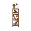 Solid Wood 3-Tier Bookcase Shelf – Natural Finish, Rustic Storage Organizer for Living Room, Office, Bedroom – Handmade Wooden Bookshelf, Open Slat Design, Compact 92cm Tall Furniture