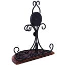 Wall Bracket Shelf – Wooden Top with Black Iron Frame | Brown & Black Antique Design | Decorative Wall Mounted Corner Shelf | Iron Scroll Work Bracket | Rustic Home Décor Shelf