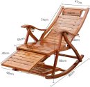 Ergonomic Wooden Rocking Chair with Thick Padded Cushion – Brown Recliner Lounge Chair for Living Room, Bedroom, Balcony – Adjustable & Foldable Relaxing Armchair – Comfortable & Stylish Design