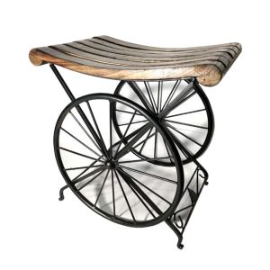 Wooden- Iron Stool for Sitting