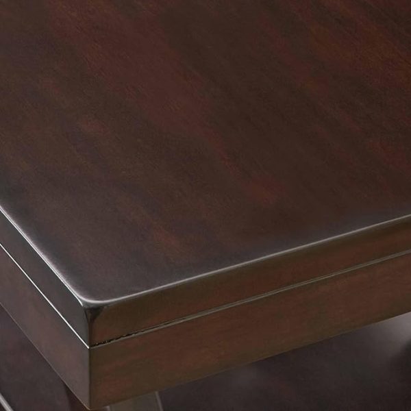 Modern Wooden Cherry Console Sofa Table | Decorative Base Accent Table | Elegant Brown Wood Finish | Living Room Entryway Hallway Furniture - Image 3