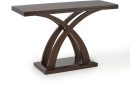 Modern Wooden Cherry Console Sofa Table | Decorative Base Accent Table | Elegant Brown Wood Finish | Living Room Entryway Hallway Furniture