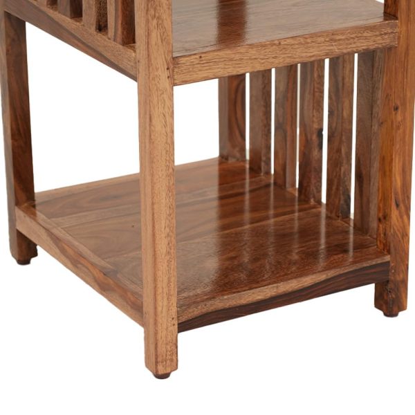 Solid Wood 3-Tier Bookcase Shelf – Natural Finish, Rustic Storage Organizer for Living Room, Office, Bedroom – Handmade Wooden Bookshelf, Open Slat Design, Compact 92cm Tall Furniture - Image 2