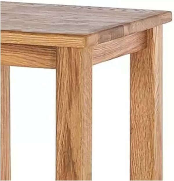Natural Wooden Barstool | Rustic Backless Solid Wood Stool | Kitchen Counter Dining Stool | Natural Oak Finish | Durable, Compact & Stylish | Farmhouse Bar Chair | Indoor Use - Image 3