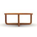 Premium Round Wooden Coffee Table for Living Room | Modern Designer Centre Table | Handcrafted Solid Wood Brown Coffee Table with Stylish Legs | Elegant Home Furniture with Natural Finish