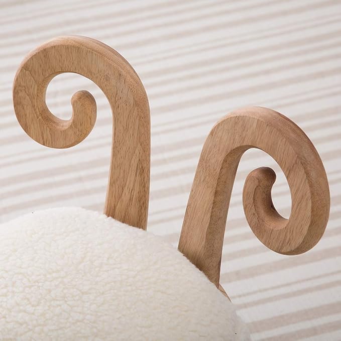 Wooden Kids Animal Stool Chair with Backrest – Deer Horn Design Solid Hardwood & Soft Cushion Toddler Seat for Nursery, Bedroom, Playroom - Image 3