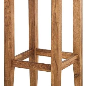 Natural Wooden Barstool | Rustic Backless Solid Wood Stool | Kitchen Counter Dining Stool | Natural Oak Finish | Durable, Compact & Stylish | Farmhouse Bar Chair | Indoor Use