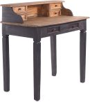 Solid Wood Desk with Drawers | Rustic Brown Writing Table | Compact Wooden Study Table | Vintage Office Desk for Home | Organizer Hutch & Storage | Premium Wood Furniture