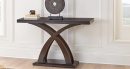 Modern Wooden Cherry Console Sofa Table | Decorative Base Accent Table | Elegant Brown Wood Finish | Living Room Entryway Hallway Furniture