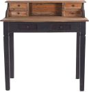 Solid Wood Desk with Drawers | Rustic Brown Writing Table | Compact Wooden Study Table | Vintage Office Desk for Home | Organizer Hutch & Storage | Premium Wood Furniture