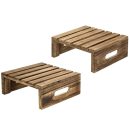 Modern Wooden Cupcake and Dessert Display Riser Stands – Rustic Natural Wood Buffet Holder for Party, Bakery, Wedding, Catering & Home Decor – Food Safe, Durable, Stylish – Set of 2