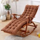 Wooden Rocking Chair with Thick Padded Cushion