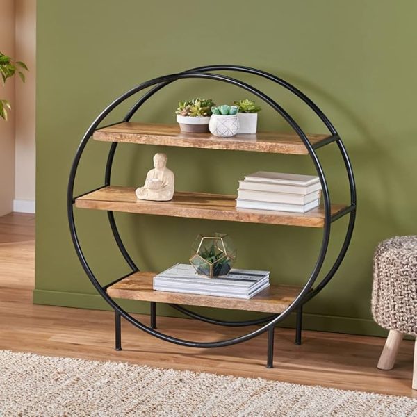 Modern -Rustic Circle Bookcase