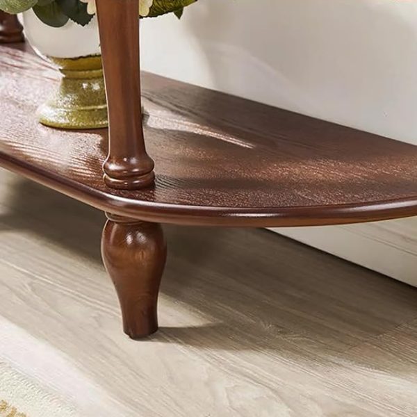 Modern Wooden Console Table with Drawer | Elegant Brown Hallway Side Table for Living Room | Decorative Entryway Table with Lower Shelf | Solid Wood Finish - Image 2