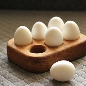 Modern Solid- Wood Egg Tray – Holds 6 Eggs