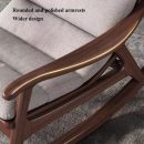 Premium Wooden Outdoor Rocking Chair | Ergonomic Swing Chair for Balcony & Patio | Solid Wood Frame with Cushioned Seat | Brown Relax Chair for Garden | Stylish Lounge Rocker