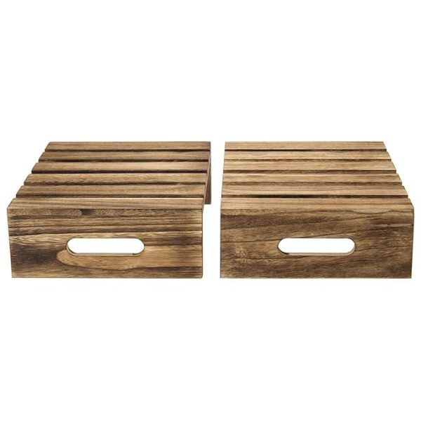 Modern Wooden Cupcake and Dessert Display Riser Stands – Rustic Natural Wood Buffet Holder for Party, Bakery, Wedding, Catering & Home Decor – Food Safe, Durable, Stylish – Set of 2 - Image 3