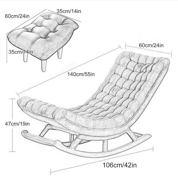 Premium Outdoor Wooden Swing Chair with Ottoman | Light Teal Cushioned Rocking Chair for Balcony, Garden & Patio | Relaxing Lounge Chair | Solid Wood Frame | Stylish & Comfortable Design - Image 4