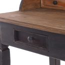 Solid Wood Desk with Drawers | Rustic Brown Writing Table | Compact Wooden Study Table | Vintage Office Desk for Home | Organizer Hutch & Storage | Premium Wood Furniture