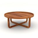 Premium Round Wooden Coffee Table for Living Room | Modern Designer Centre Table | Handcrafted Solid Wood Brown Coffee Table with Stylish Legs | Elegant Home Furniture with Natural Finish