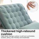 Premium Outdoor Wooden Swing Chair with Ottoman | Light Teal Cushioned Rocking Chair for Balcony, Garden & Patio | Relaxing Lounge Chair | Solid Wood Frame | Stylish & Comfortable Design