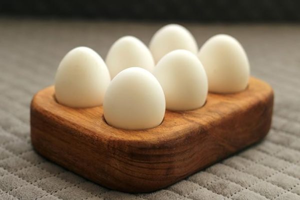Modern Solid Wood Egg Tray – Holds 6 Eggs | Brown Wooden Egg Holder for Kitchen Counter | Natural Wood Egg Storage Rack | Durable, Minimalist, Rustic Egg Organizer - Image 4