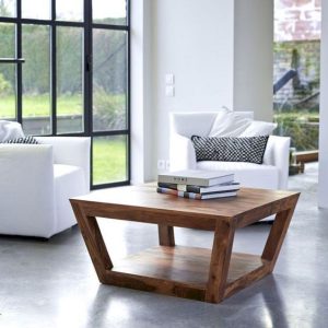 brown solid- wood centerpiece table