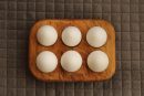 Modern Solid Wood Egg Tray – Holds 6 Eggs | Brown Wooden Egg Holder for Kitchen Counter | Natural Wood Egg Storage Rack | Durable, Minimalist, Rustic Egg Organizer