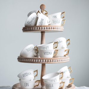 Modern 3-Tier Wooden Tray Stand