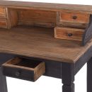 Solid Wood Desk with Drawers | Rustic Brown Writing Table | Compact Wooden Study Table | Vintage Office Desk for Home | Organizer Hutch & Storage | Premium Wood Furniture
