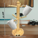 Modern -Wooden Cup Stand for 6 Mugs