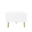 Modern Wooden Coffee Table with Storage – White & Natural Finish | Mid-Century Style | Stylish & Durable Wood Center Table for Living Room or Office | Minimalist Furniture