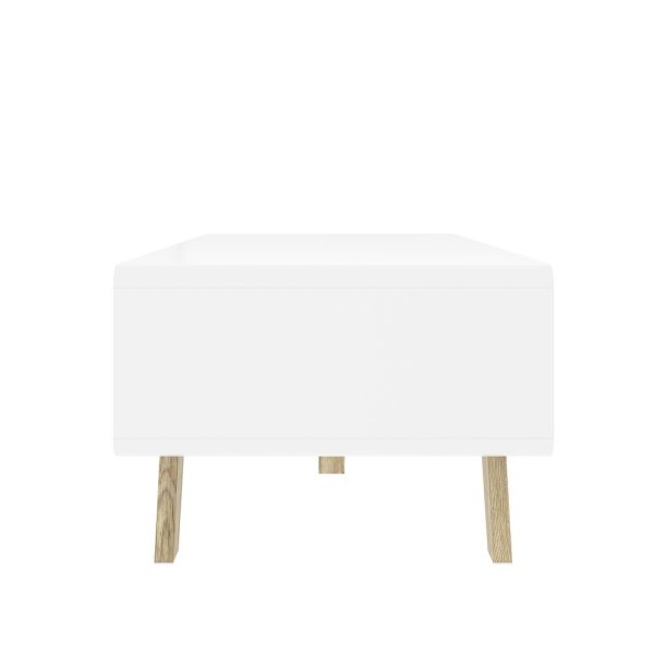 Modern Wooden Coffee Table with Storage – White & Natural Finish | Mid-Century Style | Stylish & Durable Wood Center Table for Living Room or Office | Minimalist Furniture - Image 7