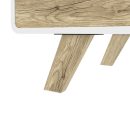 Modern Wooden Coffee Table with Storage – White & Natural Finish | Mid-Century Style | Stylish & Durable Wood Center Table for Living Room or Office | Minimalist Furniture