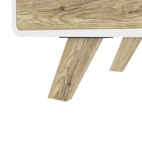 Modern Wooden Coffee Table with Storage – White & Natural Finish | Mid-Century Style | Stylish & Durable Wood Center Table for Living Room or Office | Minimalist Furniture - Image 2