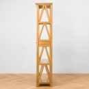 Natural Wooden Bookcase with Drawers – 5-Tier Open Shelf Storage, Solid Wood Display Unit, Rustic Farmhouse & Modern Design for Living Room, Office or Bedroom – Oak Honey Finish